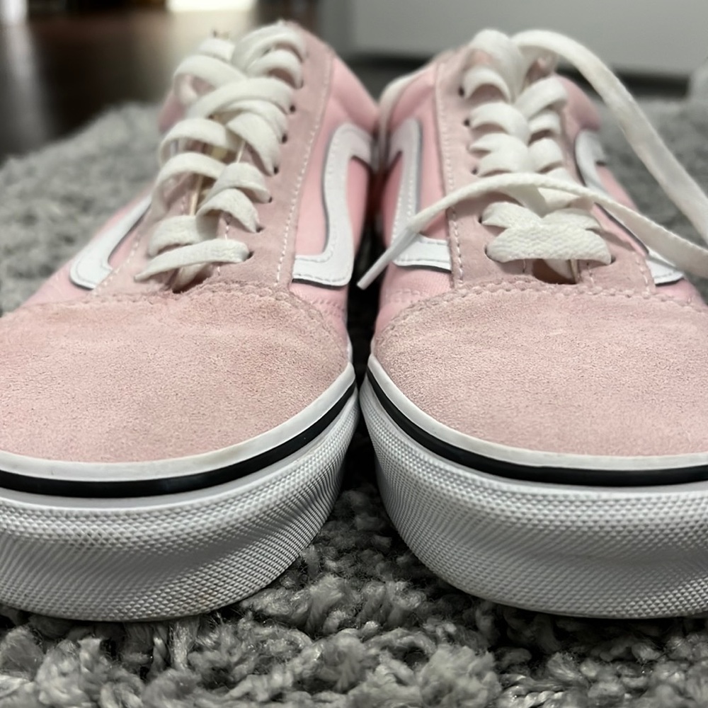 Light pink vans Low tops size 8 in women